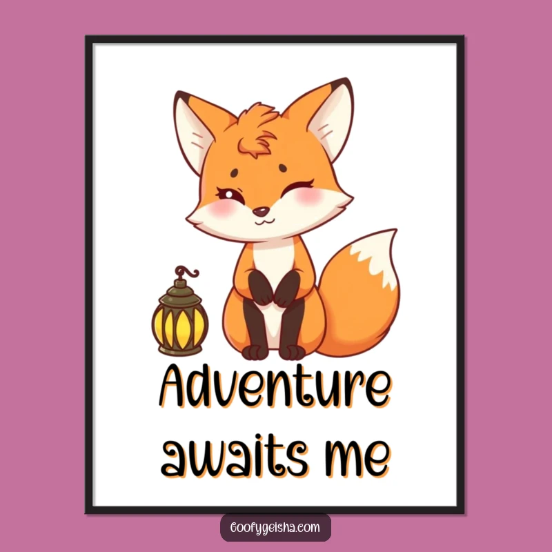Funny Fox Lantern Poster: Illuminate Your Space with Intrigue!