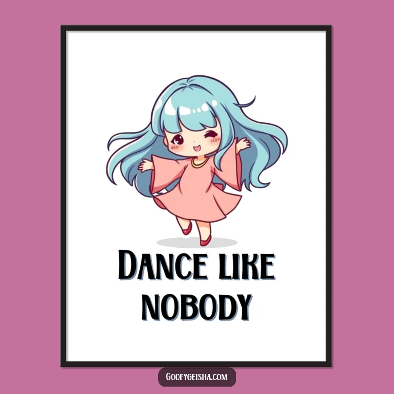 Funny Kawaii Dance Poster: Graceful Spins and Humorous Wall Art