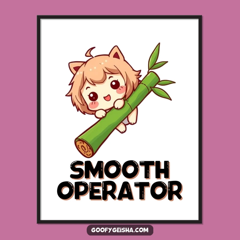 Funny Bamboo Slide Poster: Comical Character Art, Hilarious Funny Gift for Walls