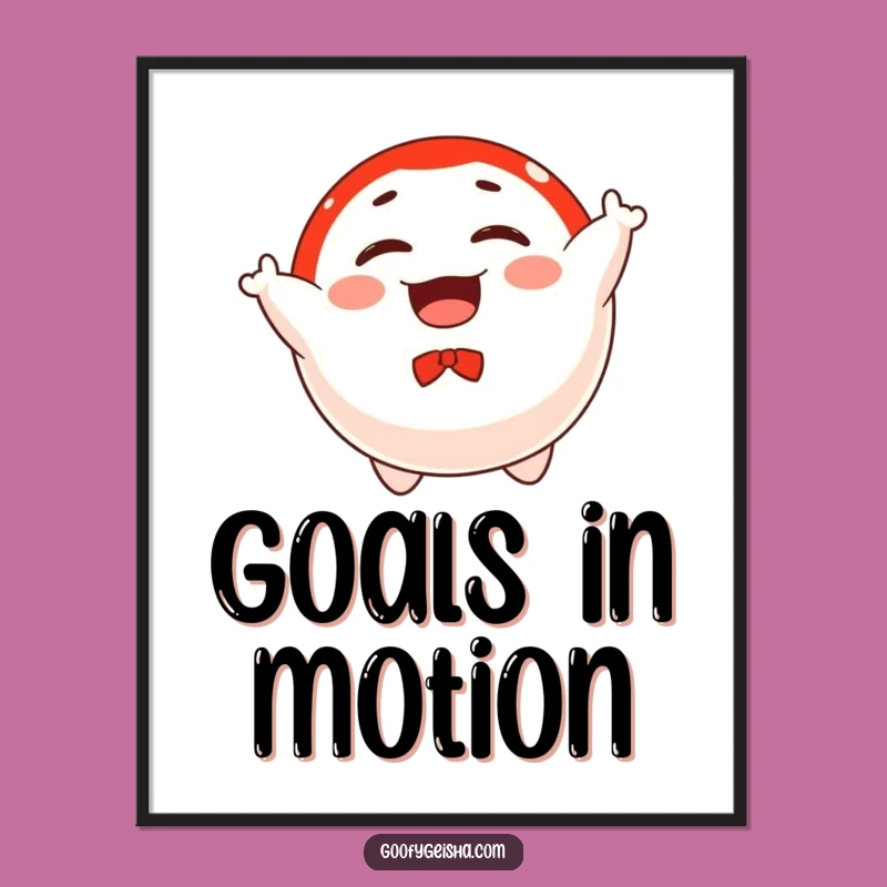 Funny Daruma Poster - Floating Spinning Doll Joyful Art Print