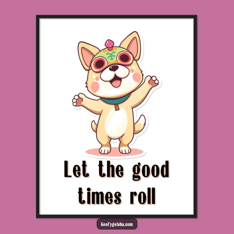 Funny Dog Festival Mask Poster: Vibrant Art for a Hilarious Party Vibe