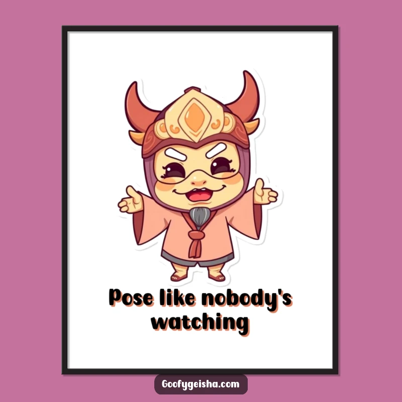 Funny Masked Character Poster: Add Joyful Art to Your Space