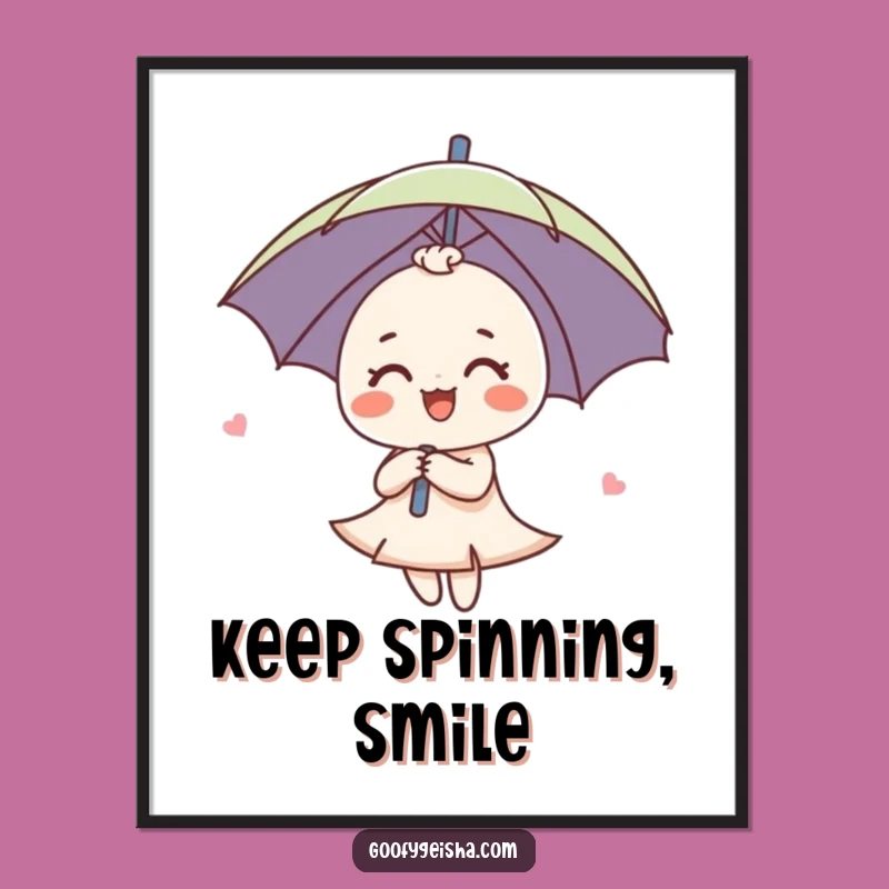 Funny Umbrella Poster: Joyful Art for Happy Spaces