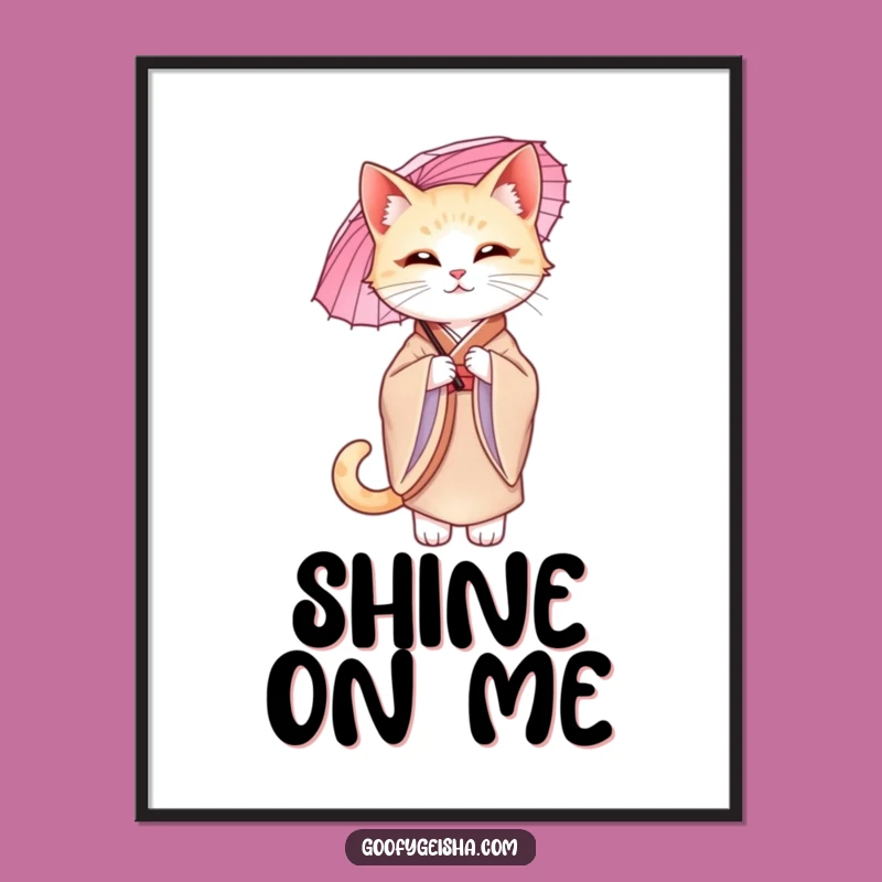Funny Cat Kimono Poster: Graceful Art, Unique Humorous Gift Decor
