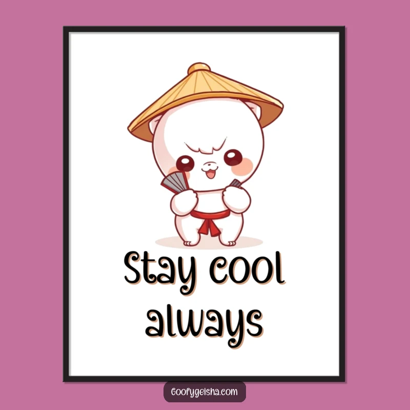 Funny Kawaii Fan Poster: Cute Japanese Art, Perfect Decor Gift