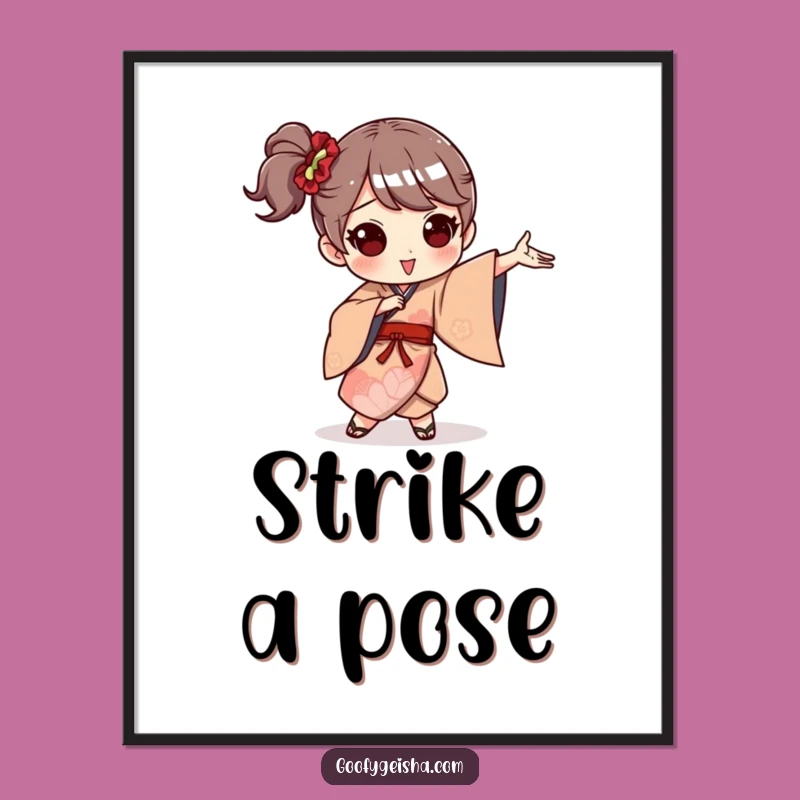 Funny Kimono Dance Poster Whimsical Goofy Character Art