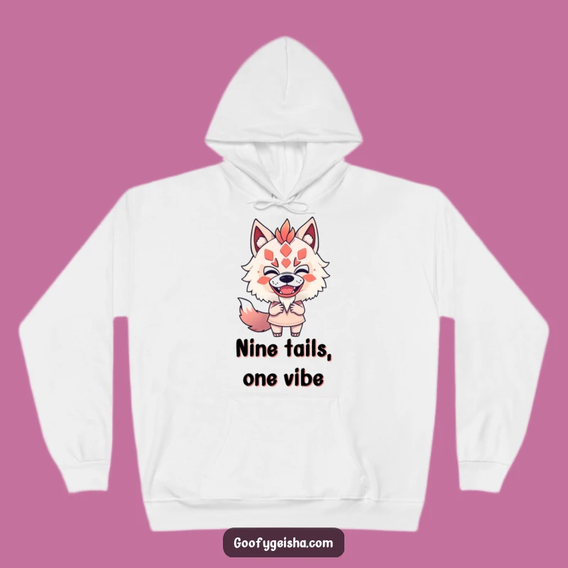 Cozy Funny Kitsune Mask Mimic Hoodie: Fearless Character's Playful Spirit, Warm Funny Gift