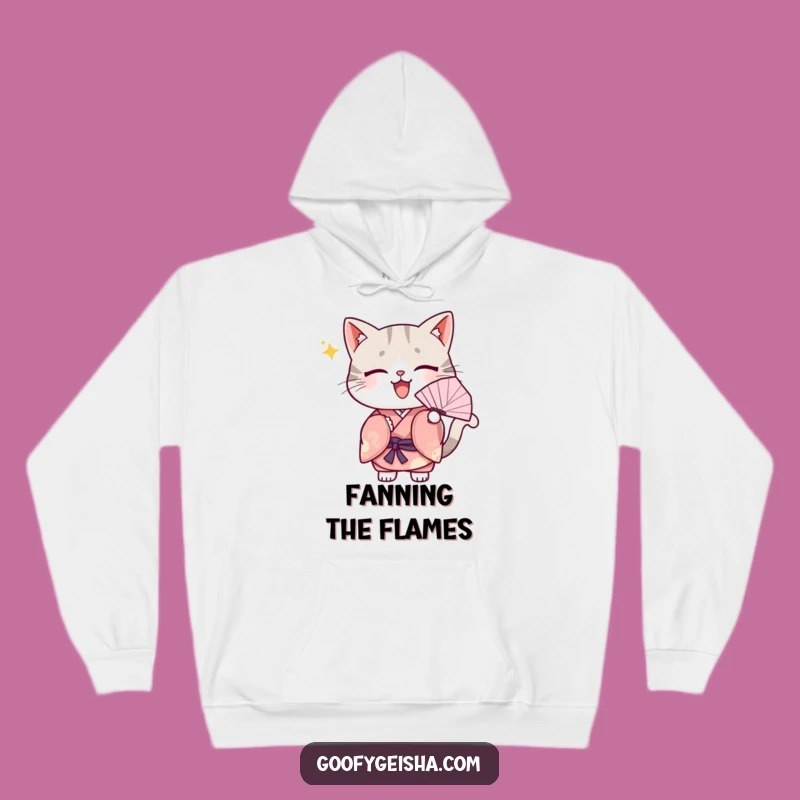 Funny Kawaii Cat Kimono Hoodie: Cozy Cute Fanning Character, Great Funny Gift