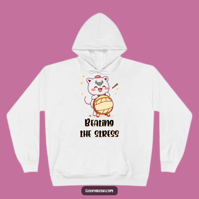 Funny Taiko Drum Hoodie - Cozy Kawaii Character Music Comfort Gift