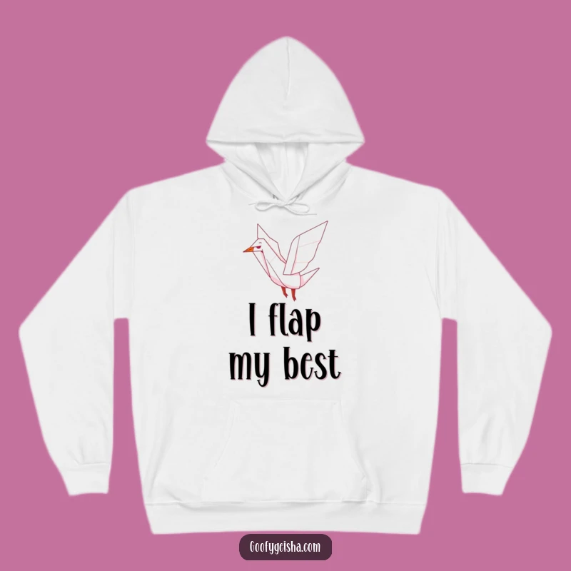 Cozy Funny Origami Crane Hoodie for Warmth and Joyful Comfort