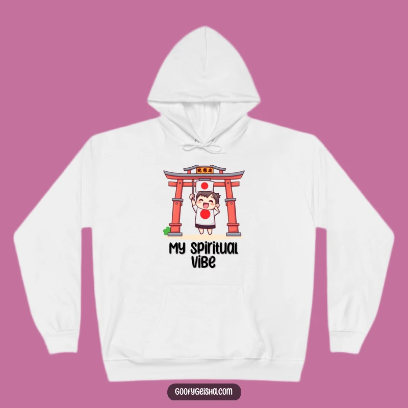 Funny Torii Gate Flag Hoodie - Cozy Cultural Vibes with a Japanese Touch