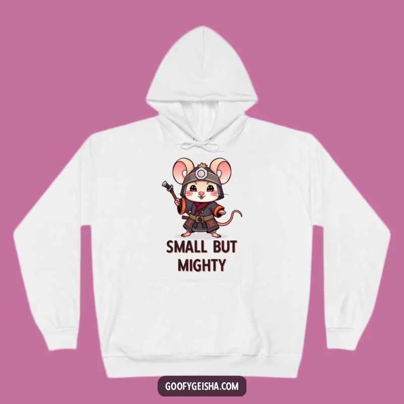Funny Mouse Samurai Hoodie: Cozy Playful Warrior Sweatshirt, Great Funny Gift