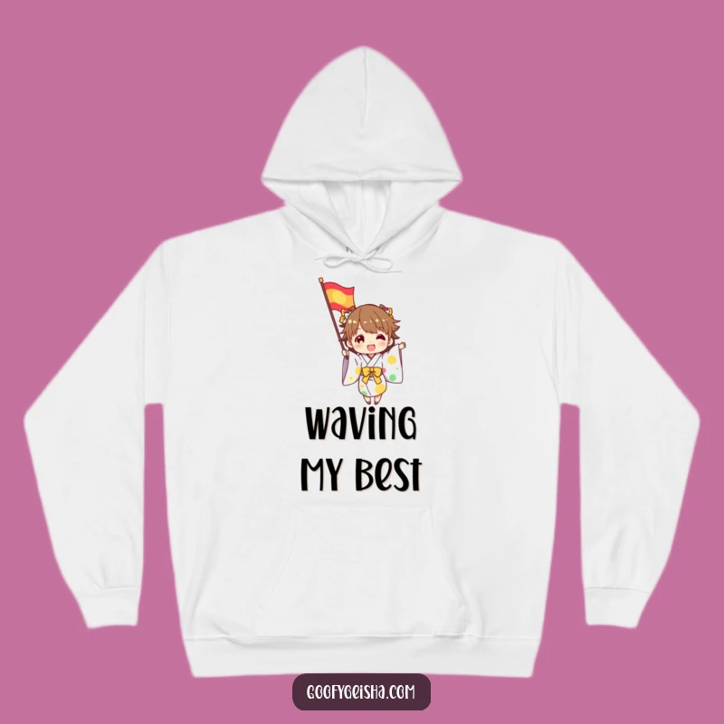 Funny Kimono Flag Waving Hoodie - Cozy Celebration Sweatshirt Gift