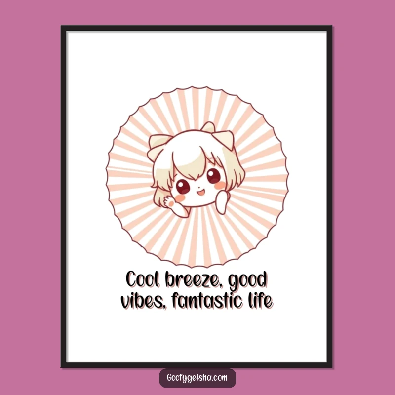 Funny Free Printable Wall Art: Waving Fan Character - Whimsical Downloadable Decor