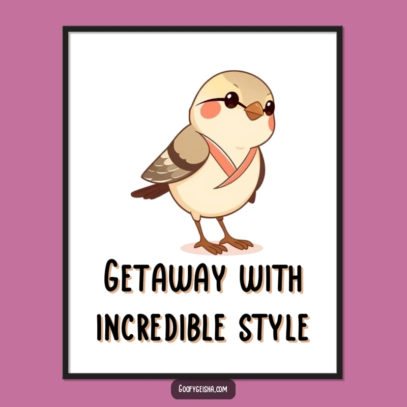 Free Printable Sparrow Art - Curious Geta Kimono Downloadable Wall Decor