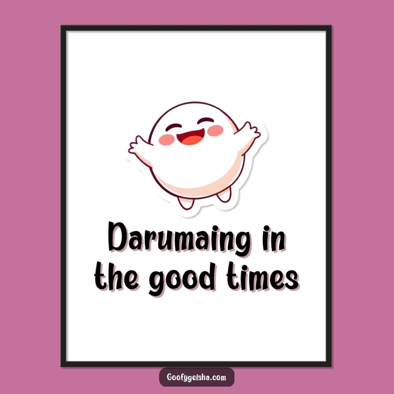 Free Printable Wall Art: Spinning Daruma Celebration - Funny Downloadable Decor