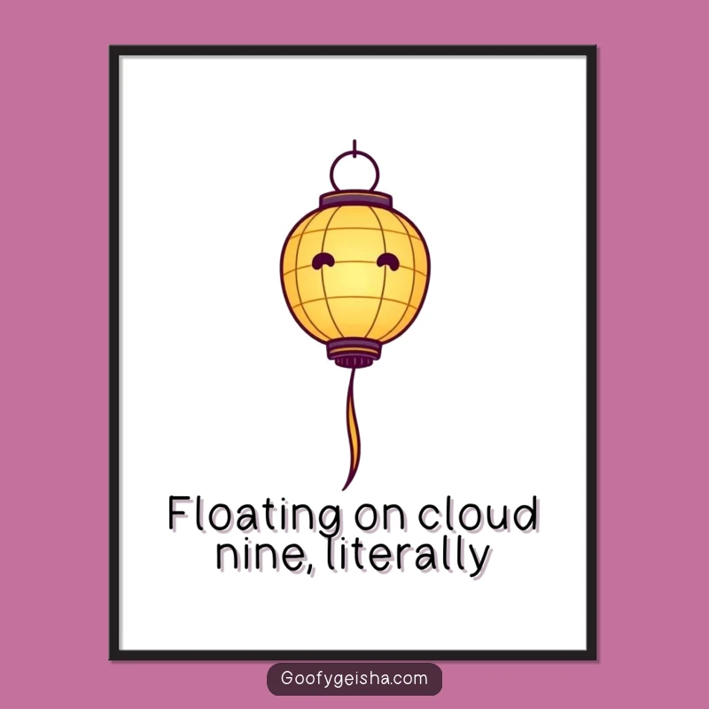 Funny Free Printable Wall Art: Ascending Lantern Character Downloadable Decor for Joyful Spaces