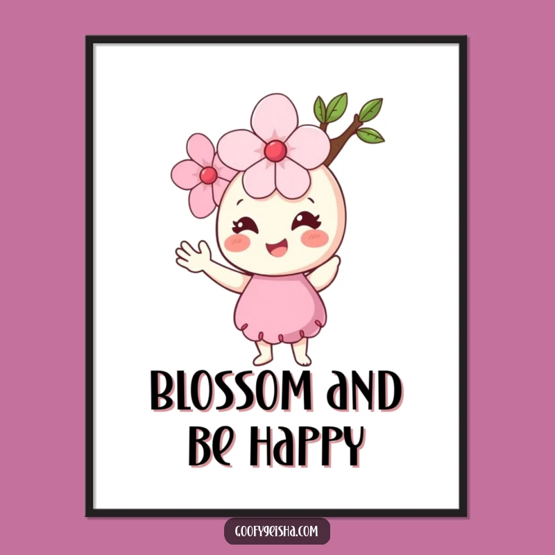 Funny Free Printable Wall Art: Cherry Blossom Wave, Cheerful Downloadable Art!