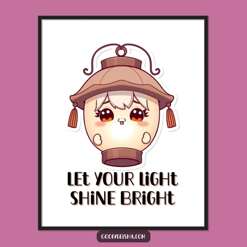 Funny Free Printable Wall Art: Curious Peeking Character, Lantern Downloadable Decor