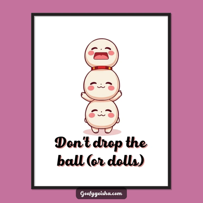 Funny Free Printable Wall Art: Daruma Doll Balance - Downloadable Decor for a Laugh