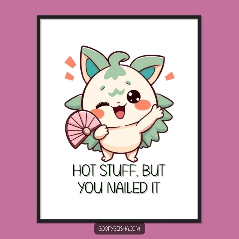 Hot Day Art Free Printable: Fanning Character Funny Downloadable Wall Decor