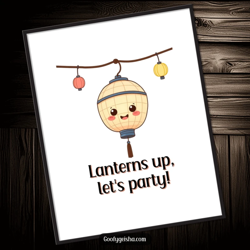 Funny Free Printable Wall Art: Adorable paper lantern character happily bobbing up and down, creating cheerful decor.