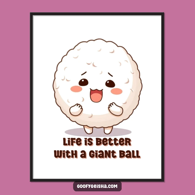 Funny Free Printable Wall Art: Rice Ball Character - Whimsical Decor