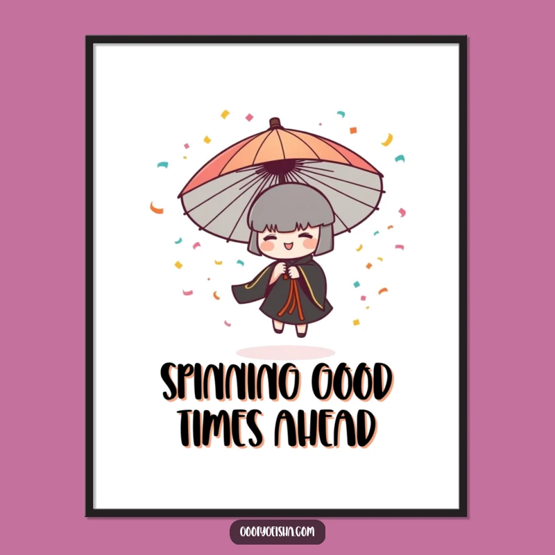Funny Free Printable Wall Art: Confetti Umbrella Character - Vibrant Downloadable Decor!