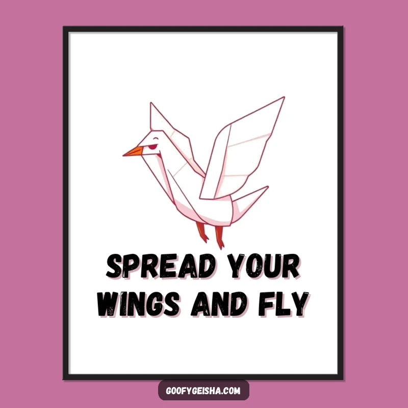 Funny Free Printable Wall Art: Cute Crane Character, Downloadable Home Decor Gift