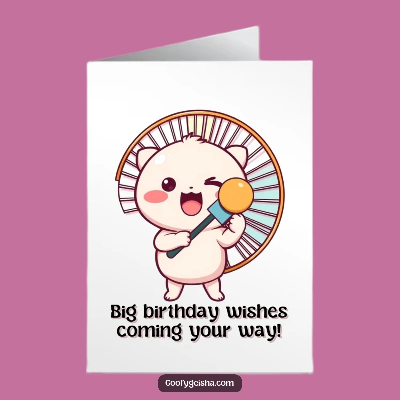 Free Printable Birthday Card: Big Fan Kawaii, Fun Downloadable Gift for a Cool Party