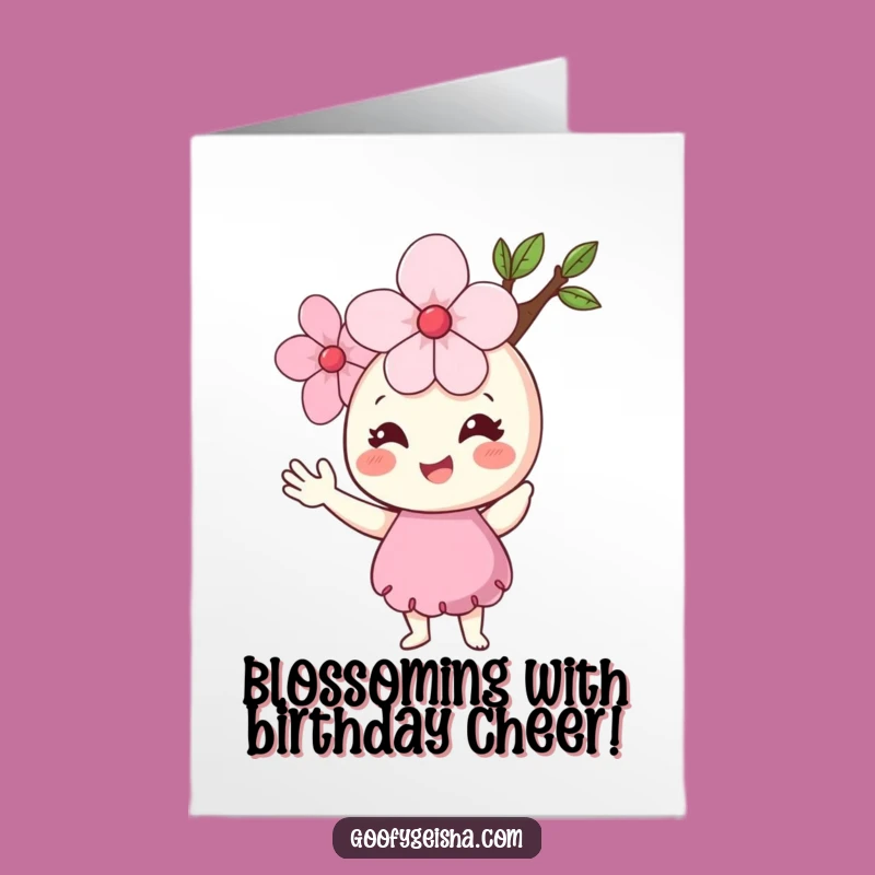 Free Printable Birthday Card: Cherry Blossom Hello, Fun Downloadable Gift!