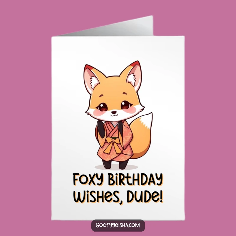 Free Printable Birthday Card: Fox Bow, Charming Downloadable Gift for Celebration!