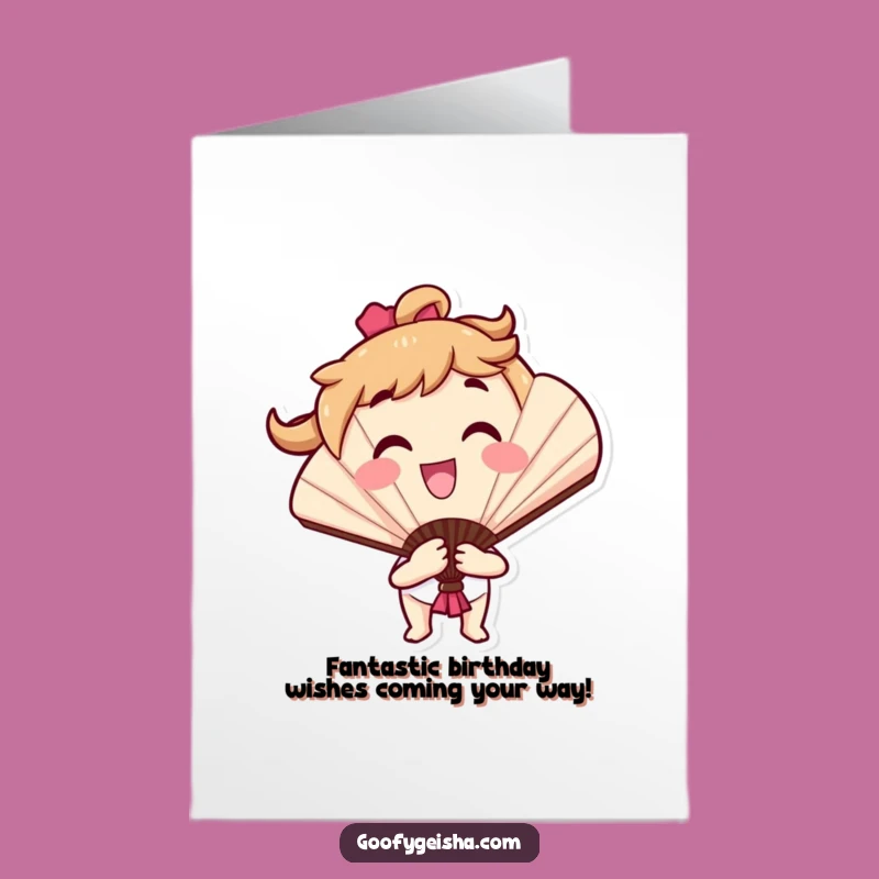 Free Printable Birthday Card: Funny Fan Character, Cheerful DIY Downloadable Gift