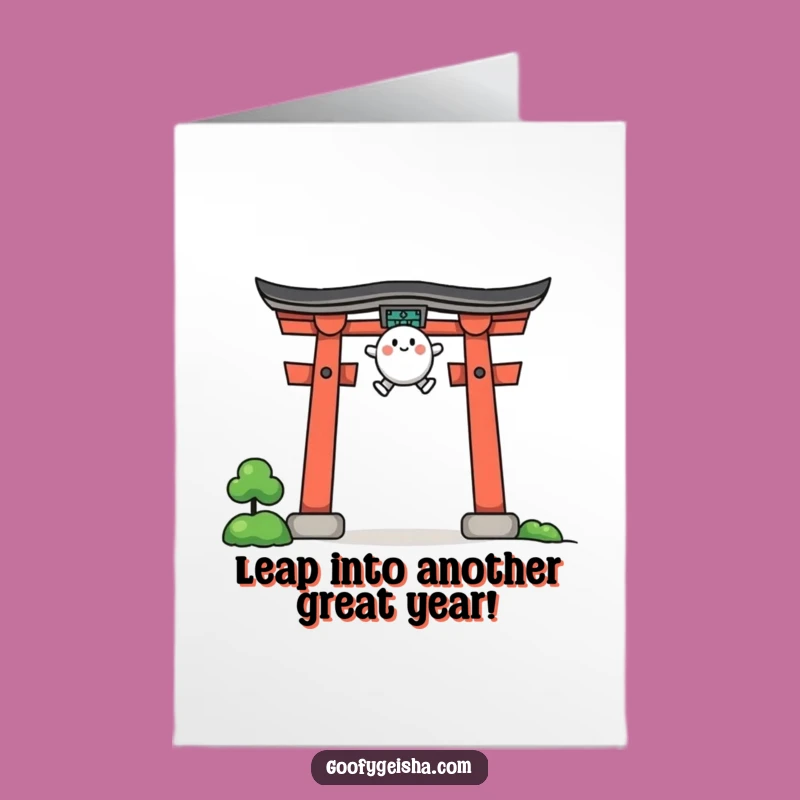 Free Printable Birthday Card: Torii Gate Jump Character - Happy Trails Gift