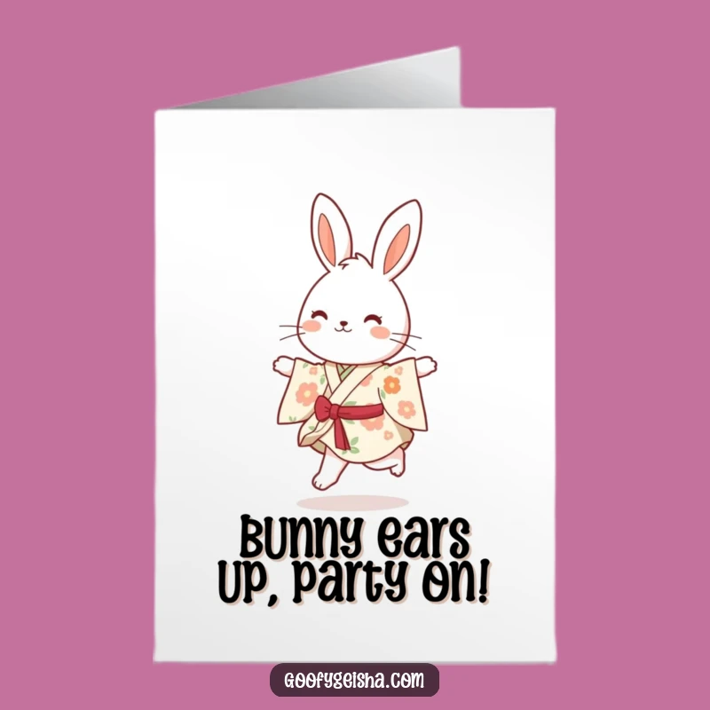 Free Printable Bunny Congrats Card: Happy Skipping Panda, Downloadable Celebration
