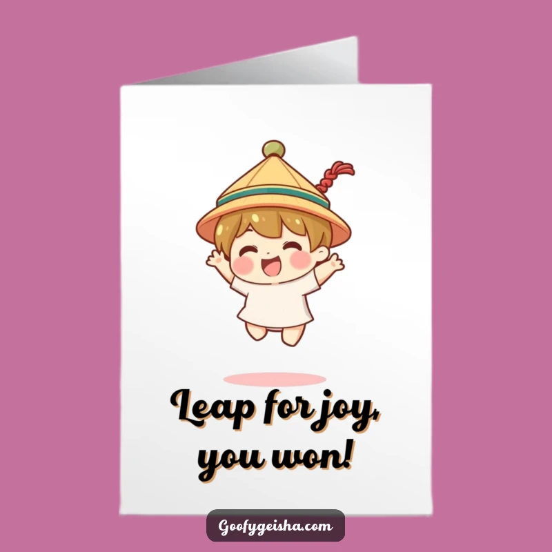 Congratulations Jump Card Free Printable: Hat Character Funny Downloadable Gift