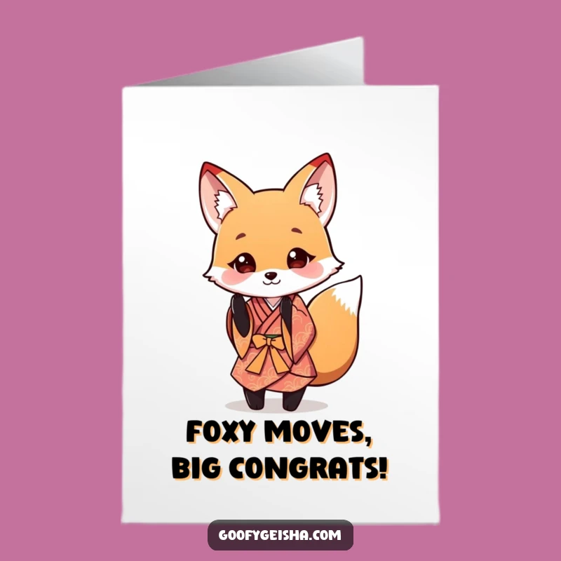 Free Printable Congrats Card: Fox Bow, Elegant Downloadable Gift for Success!
