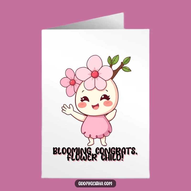 Free Printable Congrats Card: Cherry Blossom Wave, Your Cheerful Downloadable Gift!