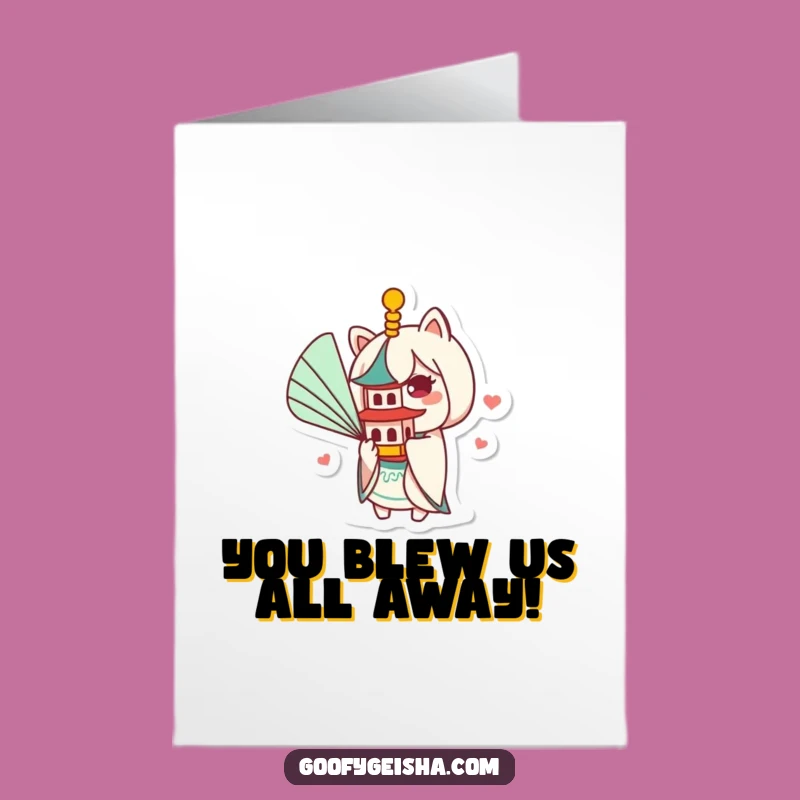 Free Printable Congrats Card: Kawaii Pagoda Fan - Funny Downloadable Gift!