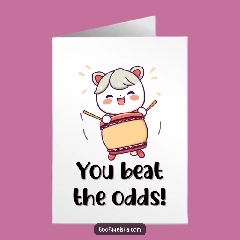 Free Printable Congrats Card: Taiko Kawaii - Rhythmic Achievement Download