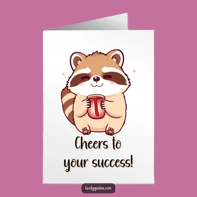 Free Printable Congrats Card: Winking Tanuki Sake Funny Downloadable Gift