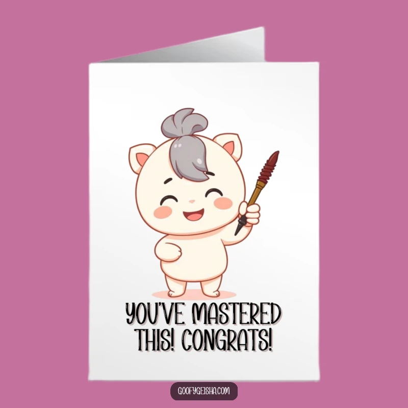 Free Printable Congratulations Card: Calligraphy Mastery Downloadable Gift