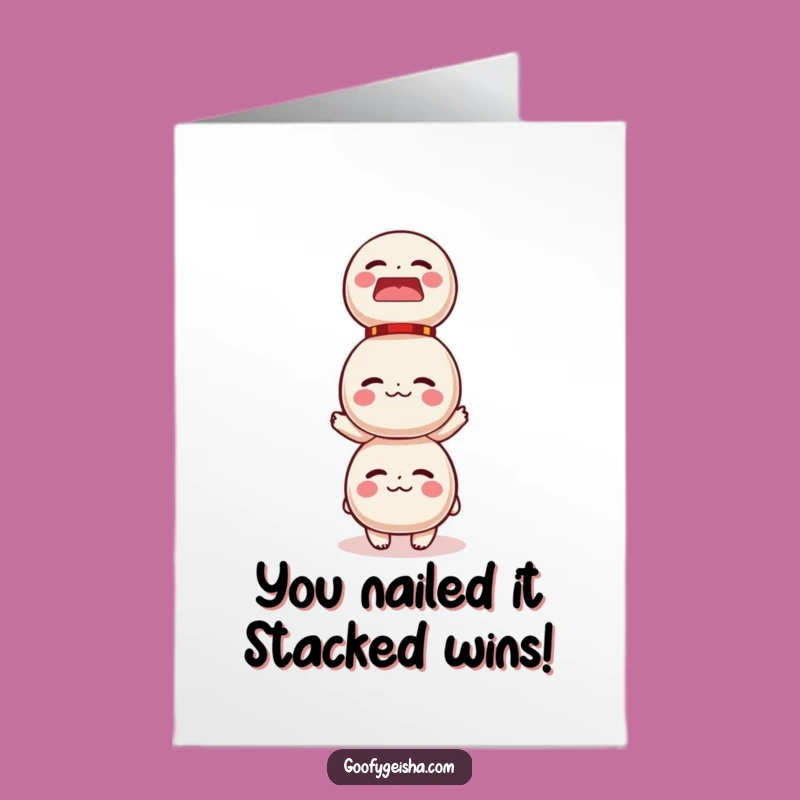 Free Printable Daruma Doll Card: Funny Congratulations Downloadable Gift for Any Occasion