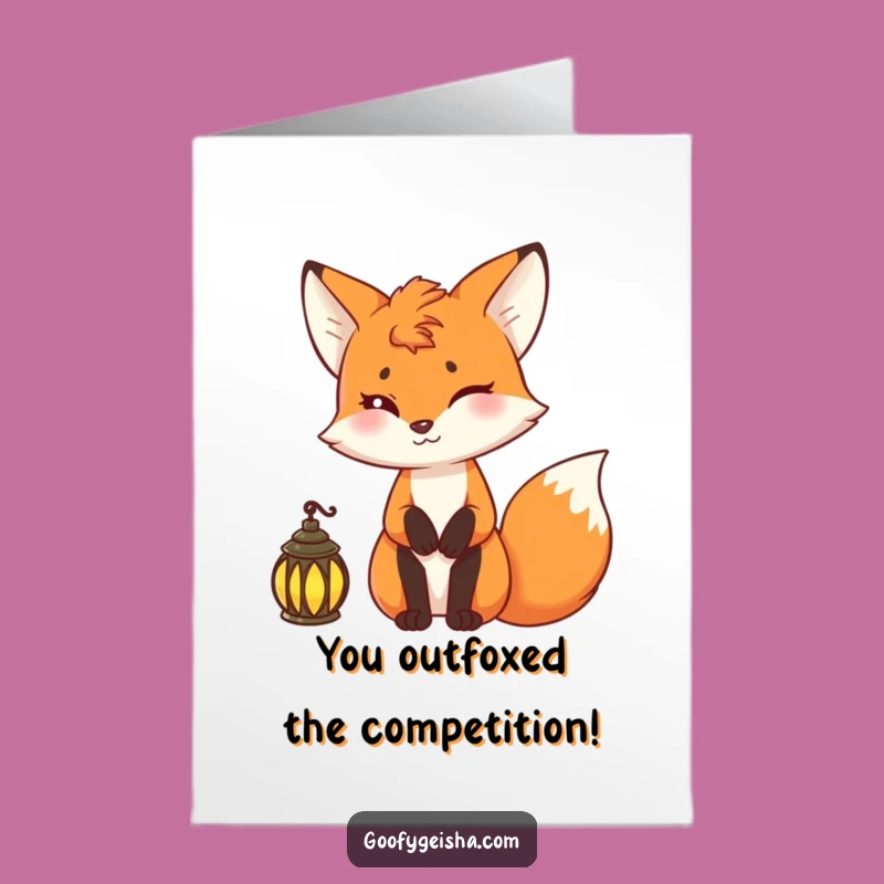 Free Printable Fox Congrats Card: Winking Success, Downloadable Gift