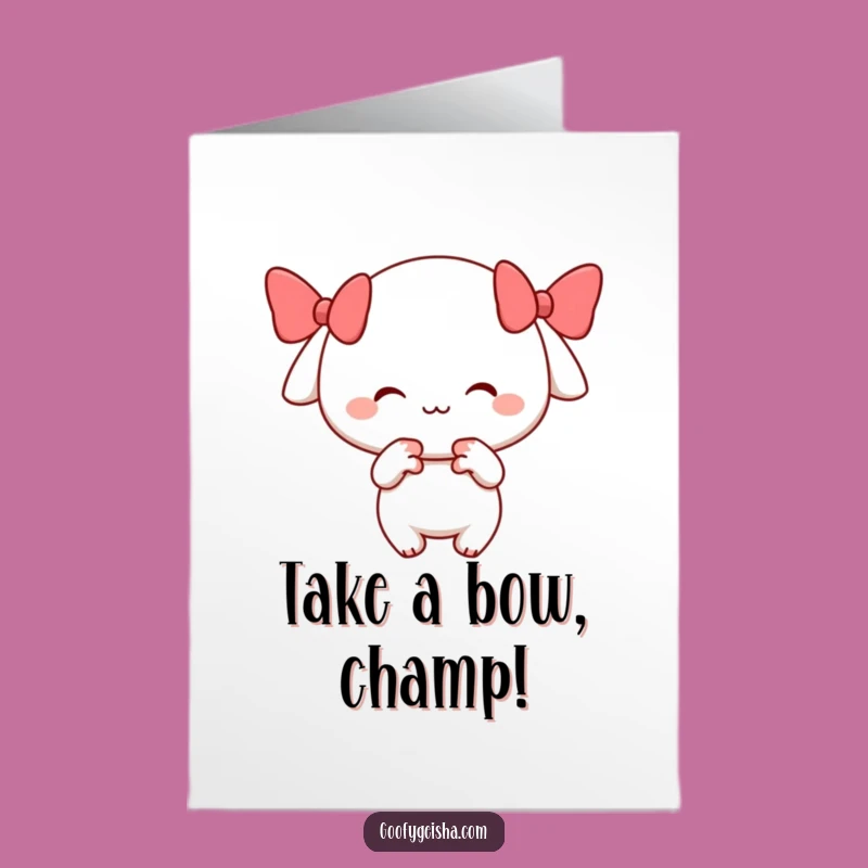 Free Printable Congrats Card: Playful Bow, Polite Downloadable Gift