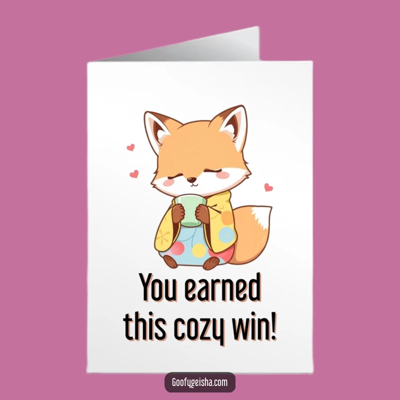 Free Printable Fox Congrats Card - Sleepy Celebration Downloadable