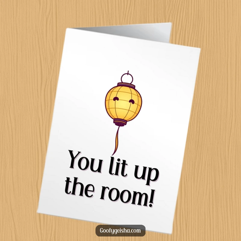 Funny Free Printable Congratulations Card with a cheerful paper lantern character ascending with streamers, perfect for celebrating wins.