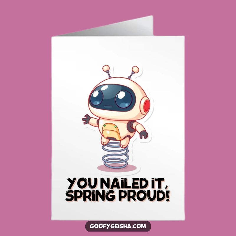 Free Printable Congrats Card: Boingy Robot Character - Exciting Downloadable Achievement!