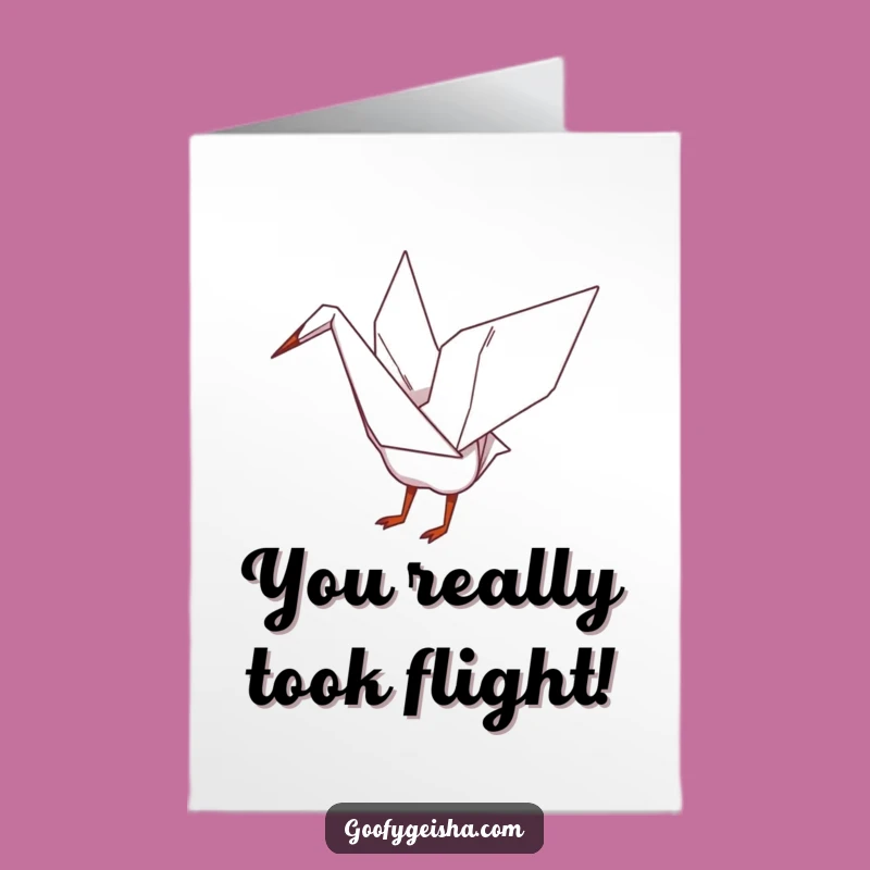 Free Printable Origami Crane Congrats Card: Flapping Wings Downloadable