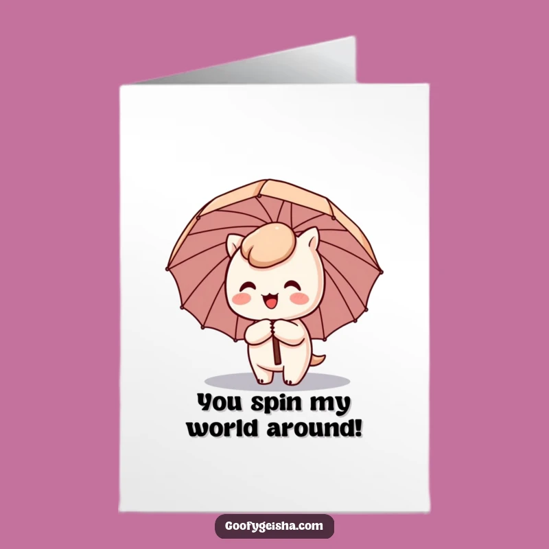 Free Printable Congrats Card: Kawaii Character's Happy Spin Downloadable Gift